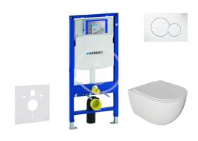GEBERIT Duofix Set předstěnové instalace, klozetu Oudee a sedátka softclose, tlačítko Sigma01, alpská bílá SANI11CA3113