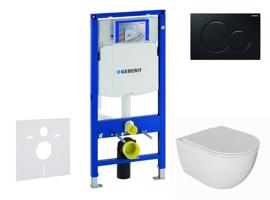 GEBERIT Duofix Set předstěnové instalace, klozetu Oudee a sedátka softclose, tlačítko Sigma01, černá SANI11CA5133
