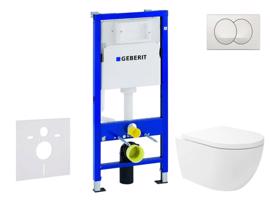GEBERIT Duofix Set předstěnové instalace, klozetu Oudee Vortex a sedátka softclose, tlačítko Delta, bílá SANI11CA3180