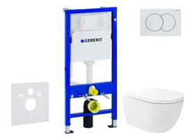GEBERIT Duofix Set předstěnové instalace, klozetu Oudee Vortex a sedátka softclose, tlačítko Delta01, alpská bílá SANI11CA3179