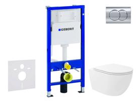 GEBERIT Duofix Set předstěnové instalace, klozetu Oudee Vortex a sedátka softclose, tlačítko Delta01, lesklý chrom SANI11CA1156