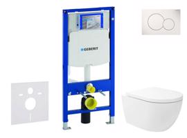 GEBERIT Duofix Set předstěnové instalace, klozetu Oudee Vortex a sedátka softclose, tlačítko Sigma01, alpská bílá SANI11CA3173