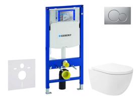GEBERIT Duofix Set předstěnové instalace, klozetu Oudee Vortex a sedátka softclose, tlačítko Sigma01, lakovaný matný chrom SANI11CA1149