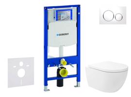 GEBERIT Duofix Set předstěnové instalace, klozetu Oudee Vortex a sedátka softclose, tlačítko Sigma20, bílá/chrom SANI11CA3174