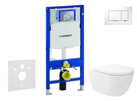 GEBERIT Duofix Set předstěnové instalace, klozetu Oudee Vortex a sedátka softclose, tlačítko Sigma30, bílá/chrom SANI11CA3175