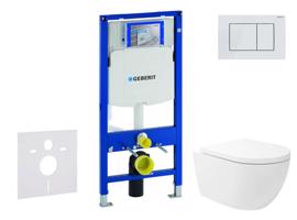 GEBERIT Duofix Set předstěnové instalace, klozetu Oudee Vortex a sedátka softclose, tlačítko Sigma30, bílá/bílá mat SANI11CA3178