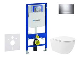 GEBERIT Duofix Set předstěnové instalace, klozetu Oudee Vortex a sedátka softclose, tlačítko Sigma30, chrom SANI11CA1153