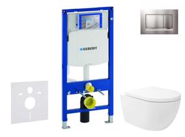 GEBERIT Duofix Set předstěnové instalace, klozetu Oudee Vortex a sedátka softclose, tlačítko Sigma30, lakovaný chrom mat/chrom SANI11CA1148