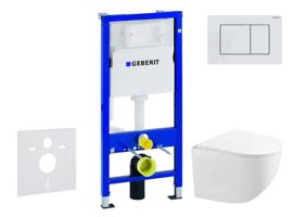 GEBERIT Duofix Set předstěnové instalace, kompaktního klozetu Gaia a sedátka softclose, tlačítko Delta30, alpská bílá SANI11CA3153