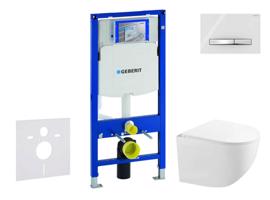 GEBERIT Duofix Set předstěnové instalace, kompaktního klozetu Gaia a sedátka softclose, tlačítko Sigma50, chrom/alpská bílá SANI11CA3148
