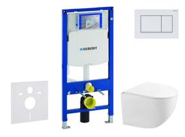 GEBERIT Duofix Set předstěnové instalace, kompaktního klozetu Gaia a sedátka softclose, tlačítko Sigma30, bílá/bílá mat SANI11CA3149