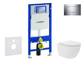 GEBERIT Duofix Set předstěnové instalace, kompaktního klozetu Oudee Vortex a sedátka softclose, tlačítko Sigma30, chrom SANI11CA1141