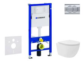 GEBERIT Duofix Set předstěnové instalace, kompaktního klozetu Oudee Vortex a sedátka softclose, tlačítko Delta01, lesklý chrom SANI11CA1144
