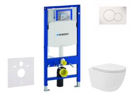 GEBERIT Duofix Set předstěnové instalace, kompaktního klozetu Oudee Vortex a sedátka softclose, tlačítko Sigma01, alpská bílá SANI11CA3162
