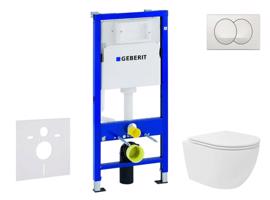 GEBERIT Duofix Set předstěnové instalace, kompaktního klozetu Oudee Vortex a sedátka softclose, tlačítko Delta, bílá SANI11CA3169