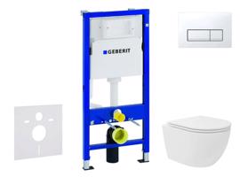 GEBERIT Duofix Set předstěnové instalace, kompaktního klozetu Oudee Vortex a sedátka softclose, tlačítko Delta50, alpská bílá SANI11CA3170