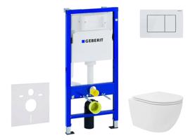 GEBERIT Duofix Set předstěnové instalace, kompaktního klozetu Oudee Vortex a sedátka softclose, tlačítko Delta30, alpská bílá SANI11CA3172