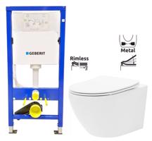 GEBERIT DuofixBasic bez tlačítka + WC REA Carlo Flat Mini Rimless + SEDÁTKO 458.103.00.1 X CF1