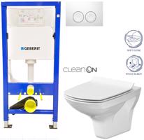 GEBERIT DuofixBasic s bílým tlačítkem DELTA21 + WC CERSANIT CLEANON CARINA + SEDÁTKO 458.103.00.1 21BI CA3