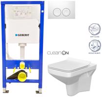GEBERIT DuofixBasic s bílým tlačítkem DELTA21 + WC CERSANIT CLEANON COMO + SEDÁTKO 458.103.00.1 21BI CO1