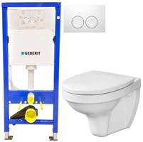 GEBERIT DuofixBasic s bílým tlačítkem DELTA21 + WC CERSANIT DELFI + SEDÁTKO 458.103.00.1 21BI DE1