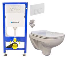 GEBERIT DuofixBasic s bílým tlačítkem DELTA50 + WC bez oplachového kruhu Edge + SEDÁTKO 458.103.00.1 50BI EG1