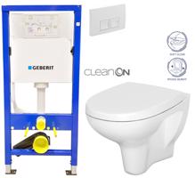 GEBERIT DuofixBasic s bílým tlačítkem DELTA50 + WC CERSANIT ARTECO CLEANON + SEDÁTKO 458.103.00.1 50BI AT1