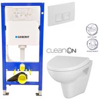 GEBERIT DuofixBasic s bílým tlačítkem DELTA50 + WC CERSANIT CLEANON PARVA + SEDÁTKO 458.103.00.1 50BI PA1
