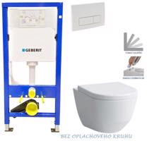 GEBERIT DuofixBasic s bílým tlačítkem DELTA51 + WC LAUFEN PRO RIMLESS + SEDÁTKO 458.103.00.1 51BI LP1