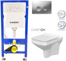 GEBERIT DuofixBasic s matným tlačítkem DELTA21 + WC CERSANIT CLEANON COMO + SEDÁTKO 458.103.00.1 21MA CO1