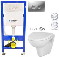 GEBERIT DuofixBasic s matným tlačítkem DELTA21 + WC CERSANIT CLEANON PARVA + SEDÁTKO 458.103.00.1 21MA PA1