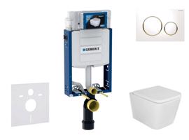 GEBERIT Kombifix Set předstěnové instalace, klozetu Arkas I a sedátka softclose, tlačítko Sigma20, bílá/pozlacená SANI15CA3131