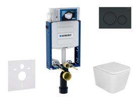 GEBERIT Kombifix Set předstěnové instalace, klozetu Arkas I a sedátka softclose, tlačítko Sigma20, černá lesk/černá mat SANI15CA5128