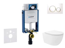 GEBERIT Kombifix Set předstěnové instalace, klozetu Oudee Vortex a sedátka softclose, tlačítko Sigma20, bílá/pozlacená SANI15CA3188