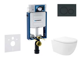 GEBERIT Kombifix Set předstěnové instalace, klozetu Oudee Vortex a sedátka softclose, tlačítko Sigma20, černá lesk/černá mat SANI15CA5138