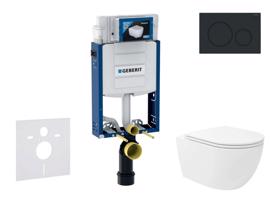 GEBERIT Kombifix Set předstěnové instalace, klozetu Oudee Vortex a sedátka softclose, tlačítko Sigma20, matná černá/černá SANI15CA5141