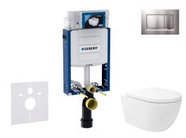 GEBERIT Kombifix Set předstěnové instalace, klozetu Oudee Vortex a sedátka softclose, tlačítko Sigma30, lakovaný chrom mat/chrom SANI15CA1132