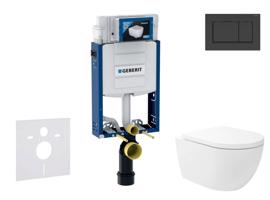GEBERIT Kombifix Set předstěnové instalace, klozetu Oudee Vortex a sedátka softclose, tlačítko Sigma30, matná černá/černá SANI15CA5134