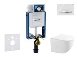 GEBERIT Kombifix Set předstěnové instalace, kompaktního klozetu Gaia a sedátka softclose, tlačítko Sigma50, chrom/alpská bílá SANI15CA3129