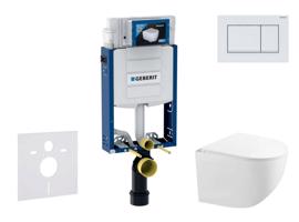 GEBERIT Kombifix Set předstěnové instalace, kompaktního klozetu Gaia a sedátka softclose, tlačítko Sigma30, bílá/bílá mat SANI15CA3130