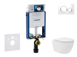 GEBERIT Kombifix Set předstěnové instalace, kompaktního klozetu Oudee Vortex a sedátka softclose, tlačítko Sigma20, bílá/chrom SANI15CA3135