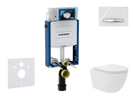 GEBERIT Kombifix Set předstěnové instalace, kompaktního klozetu Oudee Vortex a sedátka softclose, tlačítko Sigma50, chrom/alpská bílá SANI15CA3138