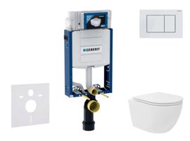 GEBERIT Kombifix Set předstěnové instalace, kompaktního klozetu Oudee Vortex a sedátka softclose, tlačítko Sigma30, bílá/bílá mat SANI15CA3139