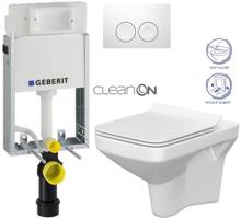 GEBERIT KOMBIFIXBasic vč. bílého tlačítka DELTA 21 + WC CERSANIT CLEANON COMO + SEDÁTKO 110.100.00.1 21BI CO1
