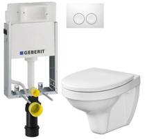 GEBERIT KOMBIFIXBasic vč. bílého tlačítka DELTA 21 + WC CERSANIT DELFI + SEDÁTKO 110.100.00.1 21BI DE1