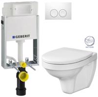 GEBERIT KOMBIFIXBasic vč. bílého tlačítka DELTA 21 + WC CERSANIT DELFI + SOFT SEDÁTKO 110.100.00.1 21BI DE2