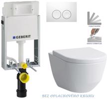 GEBERIT KOMBIFIXBasic vč. bílého tlačítka DELTA 21 + WC LAUFEN PRO RIMLESS + SEDÁTKO 110.100.00.1 21BI LP1