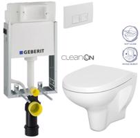 GEBERIT KOMBIFIXBasic vč. bílého  tlačítka DELTA 50 + WC CERSANIT ARTECO CLEANON + SEDÁTKO 110.100.00.1 50BI AT1