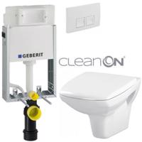 GEBERIT KOMBIFIXBasic vč. bílého  tlačítka DELTA 50 + WC CERSANIT CLEANON CARINA  + SEDÁTKO 110.100.00.1 50BI CA1
