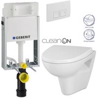 GEBERIT KOMBIFIXBasic vč. bílého  tlačítka DELTA 50 + WC CERSANIT CLEANON PARVA + SEDÁTKO 110.100.00.1 50BI PA1